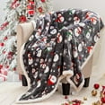 thumbnail image 3 of Christmas Sherpa Throw Blanket ，Christmas Decoration Gift, Fleece, Plush, Warm, Cozy Reversible Microfiber Holiday Blanket White Reindeer, 3 of 9