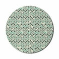 thumbnail image 1 of Chevron Mouse Pad for Computers, Grunge Herringbone Zigzag Pattern with Stripes and Rectangles Pastel Toned Image, Round Non-Slip Thick Rubber Modern Mousepad, 8" Round, Multicolor, by Ambesonne, 1 of 2