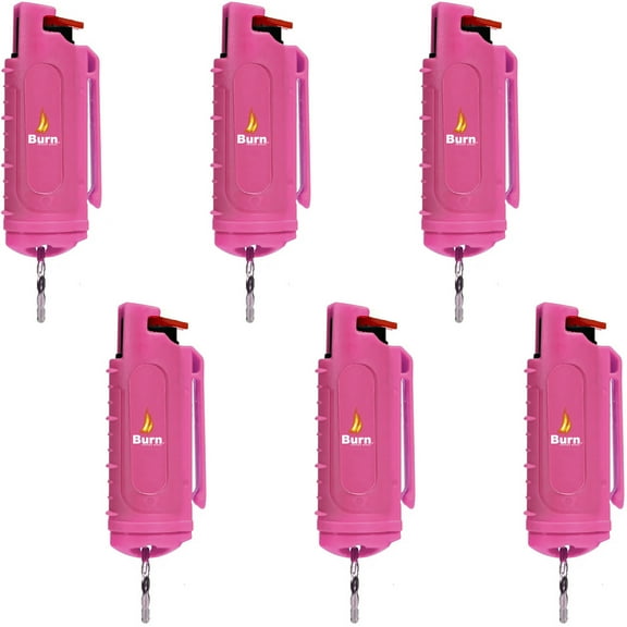 BURN Pepper Spray 1/2oz Pink 6 Pack