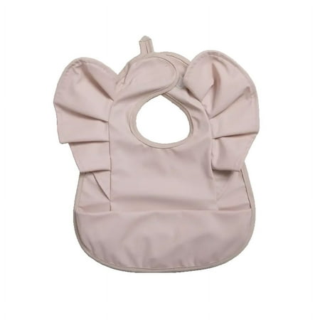 

MNGHNKJ Baby Girl Bib Solid Color Angel Wings Design Waterproof Adjustable Soft Apron With Pockets For Feeding For 1-2 Years Old Baby