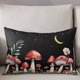 thumbnail image 3 of Seasonal Floral Mushroom Throw Pillow Cover,Rural Summer Starry Moon Nights Rectangle Decorative Pillow Case Protector Soft Cushion Cover Lumbar Pillowcase for Couch Sofa Bedroom Car Decor 16x24 Inch, 3 of 8