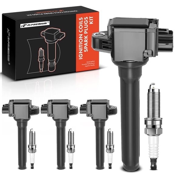 A-Premium Set of 4 Ignition Coil Pack and Iridium Spark Plugs Compatible with Mitsubishi Outlander 2014 2015 2016 2017 2018 2019 2.4L