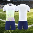 thumbnail image 2 of Odeerbi Niños Niñas Malla Rápido Seco Uniforme de Fútbol Conjunto Geométrico Gradiente Impresión Camiseta Shorts Ropa Deportiva Atlética Para 5-15 Años, 2 of 7