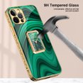 thumbnail image 5 of iPhone 13 Pro Case - TECH CIRCLE [Tempered Glass Back] Slim Fit Lightweight Protective Fashion Back Cover Case for Apple iPhone 13 Pro (6.1-Inch) Cell Phone, Green, 5 of 5