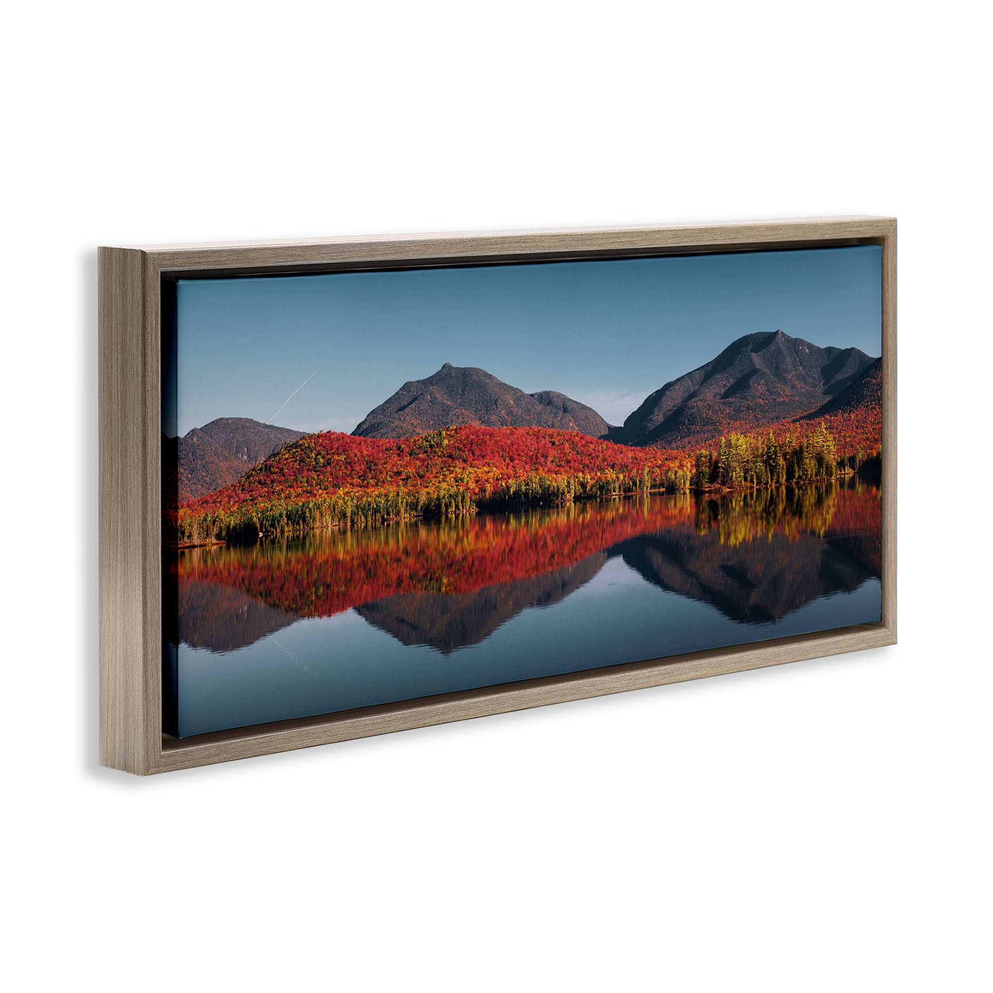 Stupell Industries Autumn Panorama Reflections Brown Framed Floater Canvas Wall Art, design by Jonathan Zaharek