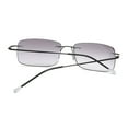 thumbnail image 6 of Men Rimless Rimless BIFOCAL Sunglasses Rectangle Black Reading Glasses 2.00 Oversized Metal Shades Readers +2.00 UV, 6 of 8