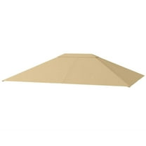 GVN Gazebo Canopy Replacement Top Cover,10' x 13' Gazebo Canopy Replacement Roof, Khaki