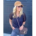 thumbnail image 5 of MOSHU V-Neck Blouses for Women Lace Short Sleeve Shirts Casual Women Tops, 5 of 9