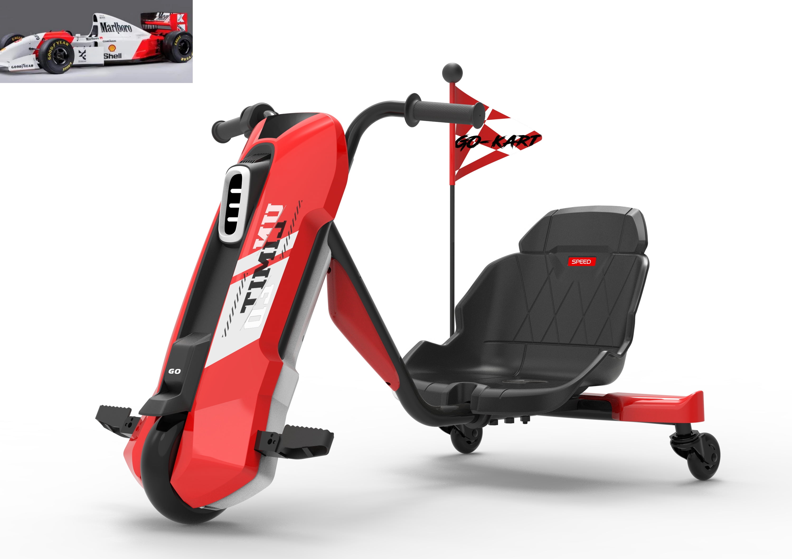 Joyracer 24V Ride on Toys, 4-Wheeler Electric Scooter w/ Helmet