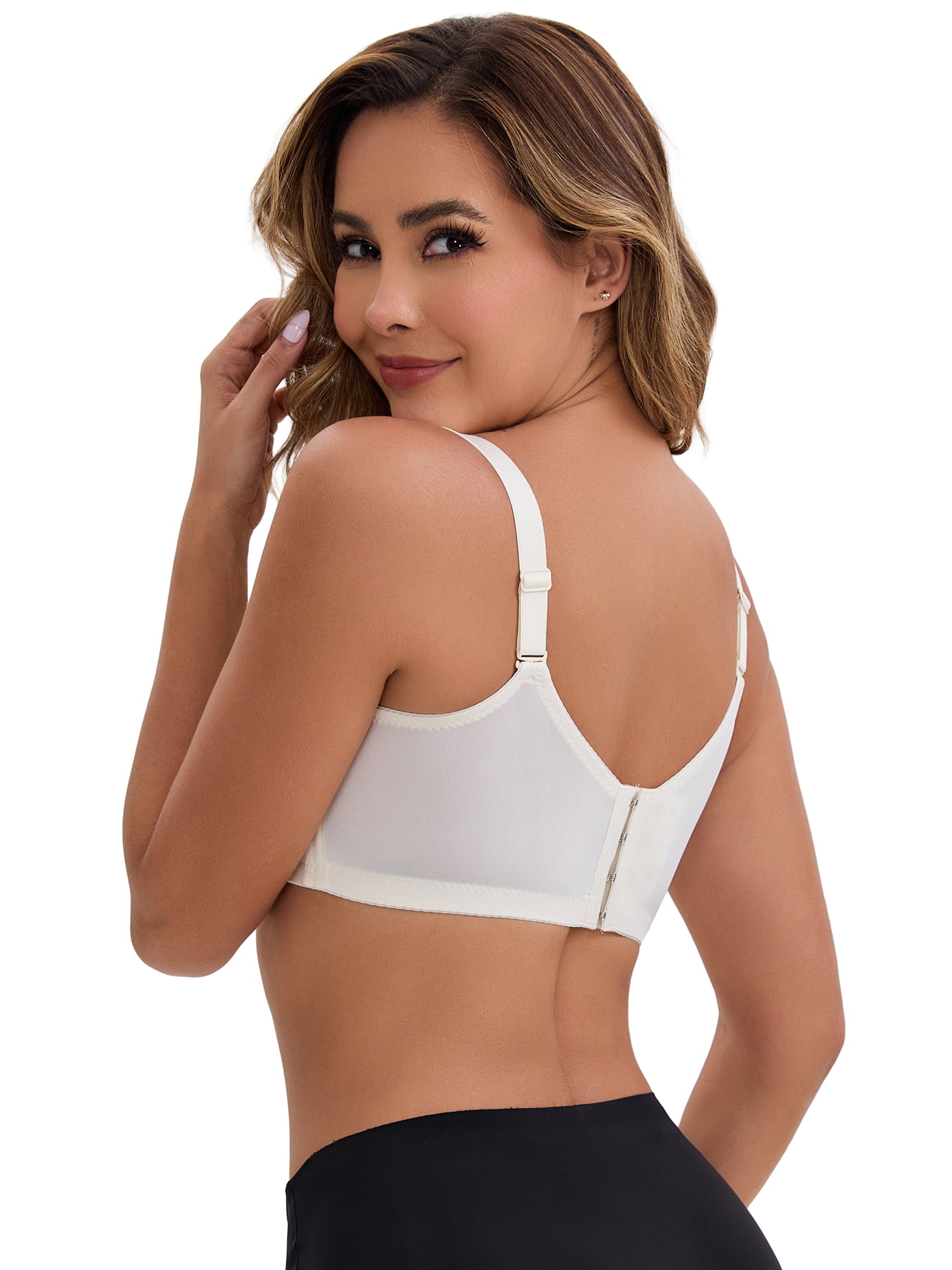 DARING DIVA Women's 3/4 Cup Push-Up Underwire Support Front Cross Lingerie 36B Light Beige