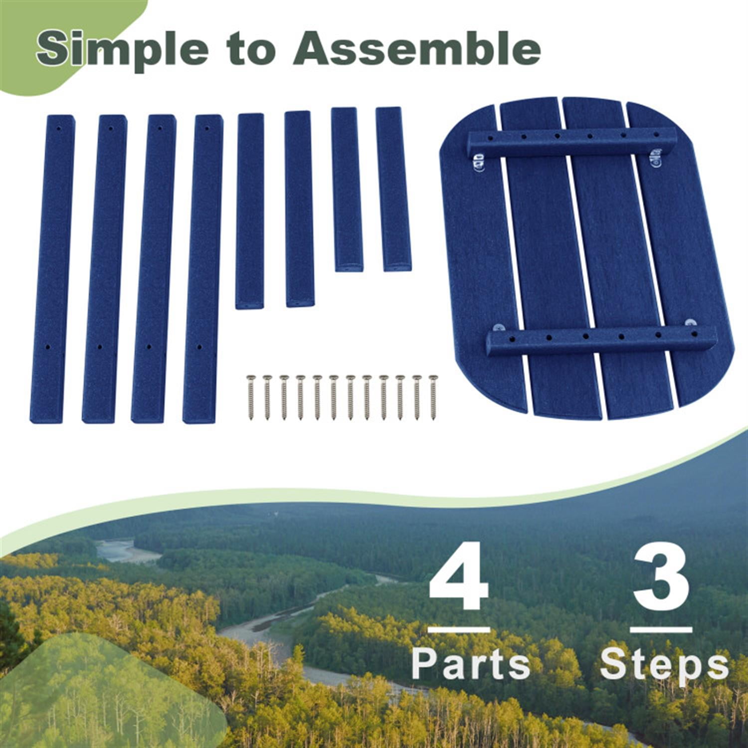 Demi Bonn 18" Weather Adirondack Resistant Outdoor Side Table for Garden Yard Patio, Small Outside End Tabledoor or Outdoor Use, Blue