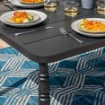 thumbnail image 6 of Nuu Garden Weather-Resistant Outdoor 61” x 37” Rectangle Metal Dining Table with Umbrella Hole, Powder-Coated Frame, Slatted Tabletop, for Patio, Garden, Backyard and Balcony, Black, 6 of 10