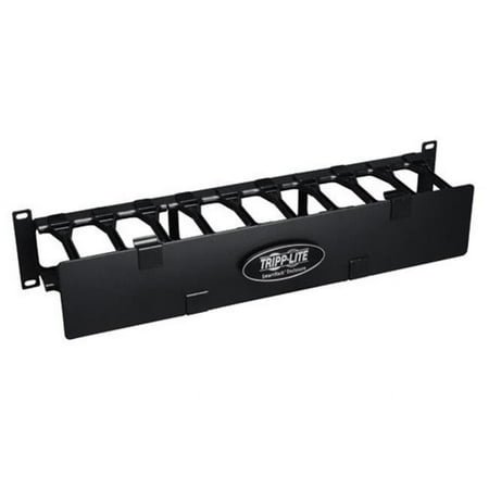 UPC: 0037332163950 | Tripp Lite Rack Enclosure Horizontal Cable Manager Steel w Finger Duct 2URM – Cable Organizer – Black – 2U Rack Height
