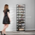 thumbnail image 2 of ZVZM Shoe Rack, 10 Tier Shoe Shelf, Shoe Storage Organizer, Space-Saving, 11 x 18.1 x 68.9 inches, Metal Frame, Non-Woven Fabric Shelves, for Entryway, Bedroom, Black, 2 of 6