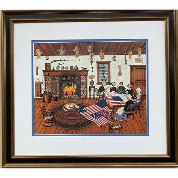 Charles Wysocki "The Quiltmakers" New CUSTOM FRAMED Art Americana Generic