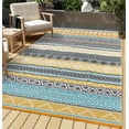 thumbnail image 4 of EastVita 9 X 12 ft Plastic Yellow Green Gray White Rectangular Beach Front Porches Patio Picnic RV Camping Garage Bohemia Area Rug, 4 of 8