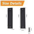 thumbnail image 2 of Paquete de 2 manijas para puertas corredizas rectangulares, manijas empotradas de aleación de aluminio para puertas corredizas con tornillos de montaje para puertas corredizas, color negro mate, 2 of 5
