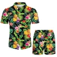 thumbnail image 4 of RATTOYY Casual Mens Two Piece Suits Spring Summer Sports Hawaii Beach Style Tropical Flowers Short Sleeve Shirt Sets Male Clothes Sets Vacation Cute Basic Dailywear, 4 of 4