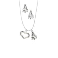 thumbnail image 2 of Delight Jewelry Heart with 3 AB Crystals - Stronger Braver Smarter Silver tone Zig Zag Christmas Tree Charm Necklace and Stud Earrings, 2 of 4