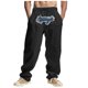 thumbnail image 2 of Pantalones largos para hombre, holgados, informales, de lino, de color liso, con bolsillo bordado, cordón ajustable y cintura elástica, de poliéster., 2 of 9
