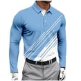 thumbnail image 2 of Golf Shirts for Men Long Sleeve Tshirts Shirt Mens Business Casual Color Block Pullover Button Collared Breathable Athletic Workout Tees Tops, 2 of 5