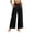 Black-women wide leg pants for women, variant on Women Wide Leg Pants for Women Casual Pant Elastic Trousers Decorative Buttons Rayon Clothes with Pockets