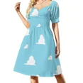thumbnail image 3 of Vestido de manga corta Little Clouds, vestido de fiesta de lujo para mujer, vestidos elegantes, conjuntos de playa para mujer, 3 of 7