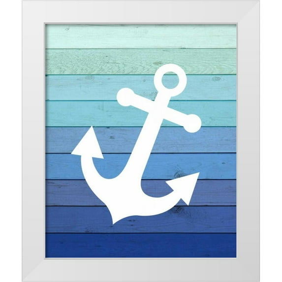 Robinson, Tamara 26x31 White Modern Wood Framed Museum Art Print Titled - Anchor Ombre Wood