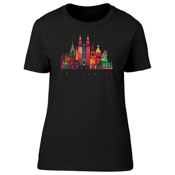 Colorful City Get Travel T-Shirt Women -Image by Shutterstock, Female Medium