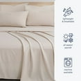 thumbnail image 5 of Swift Home Bonus Pillowcases Eco Friendly Bamboo Blend Sheet Set, 6 PC, Queen, Navy, 5 of 5