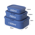 thumbnail image 1 of Silicone Food Storage Containers Reusable Silicone Bento Lunch Box Containers with Lids Microwave Dishwasher Safe BPA-Free Boxs YH-100610081010-Blue 1, 1 of 6