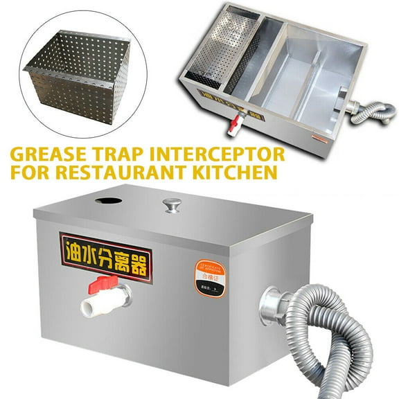 CNCEST 1.9" Kitchen Restaurant Grease Oil Trap Stainless Steel Interceptor Filter