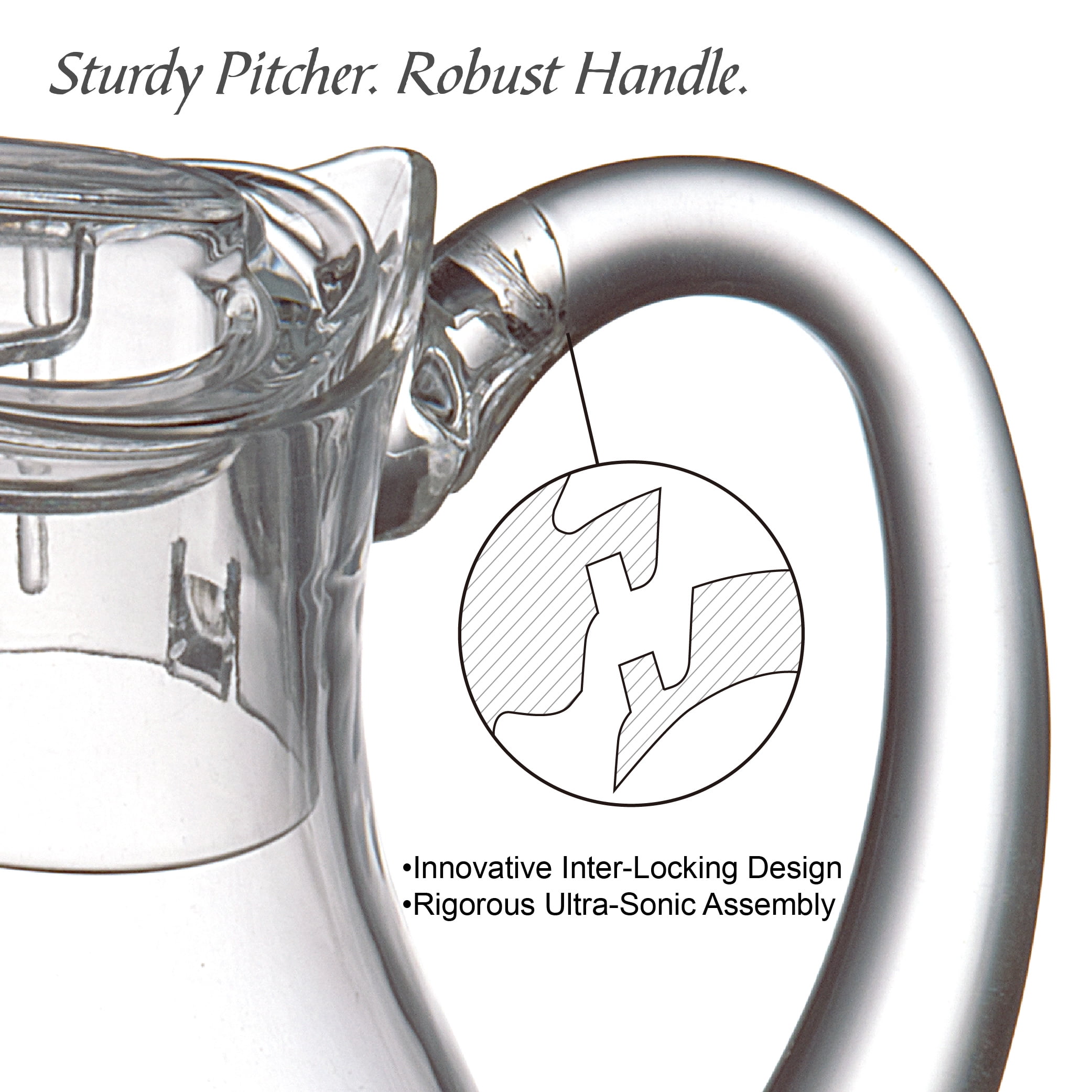 Amazing Abby - Bubbly - Plastic Pitcher (64 oz, 2 Quart), Clear Water Pitcher with Lid, Fridge Jug, BPA-Free, Shatter-Proof, Great for Iced Tea, Sangria, Lemonade, Juice, Milk, and More