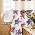 thumbnail image 3 of No Hook Shower Curtain, 250th Anniversary Shower Curtains for Bathroom with See Through Top Window, 4th of July Blue Red Stars Bow Gray Wood Waterproof & Washable Bath Curtain Long 72"x78", 3 of 9
