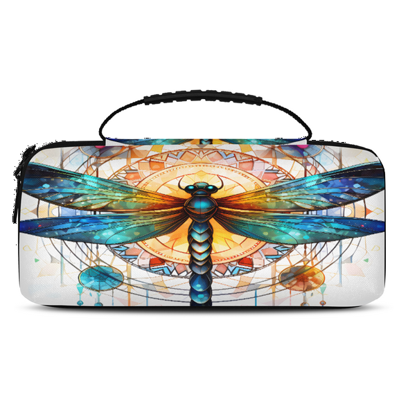 Herdesigns Dragonfly Carry Case Compatible with Nintendo Switch 2, with 20 Game Card Slots, Ethnic Dragonfly Portable Travel Carrying Case Pouch for Accessories & Games