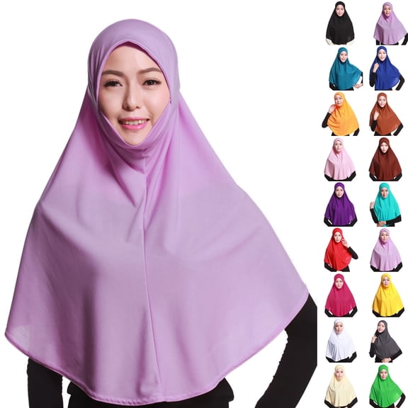 LSQii 18 Color Headscarves for Women Adjustable Long Soft Lightweight Breathable Opaque Shawl Wrap Casual Solid Color Muslim Hijab Jersey Hijab Everyday Wear Beige,Under $5