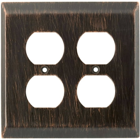 - Franklin Brass Stately Double Duplex Wall Plate in Venetian Bronze
