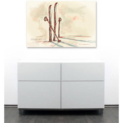 Marmont Hill 'Skis' by Marie Eve Pharand Painting Print on Wrapped Canvas