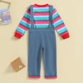 thumbnail image 6 of Halloween Chucky Doll Costume Toddler Baby Boy Girl Striped Shirts Tops+Suspender Pants/Skirts Overalls Set Cosplay Outfits, 6 of 7