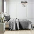 thumbnail image 3 of MarCielo 3Pcs 100% Cotton Oversized Quilt Bedspread Coverlet Set TK, 3 of 7