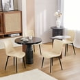 thumbnail image 2 of L'AGRATY Modern Dining Chairs Set of 4, High Back PU Leather Upholstered Kitchen Chairs with Cushion - Heavy Duty Metal Legs for Dining Room, Restaurant, Cafe (Beige), 2 of 8
