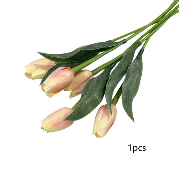 15.4-Inch Soft Rubber Artificial Tulip, Realistic Faux Floral Stalk for Wedding Centerpieces, Home Bouquet and Photography Props, Single Piece