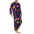 thumbnail image 2 of Hirioo Colorful Mexican for Men's Pajama Sets 2 Piece Pjs Men's Long-Sleeved Pajama Set Button Down Sleepwear,S-XXL-Large, 2 of 7