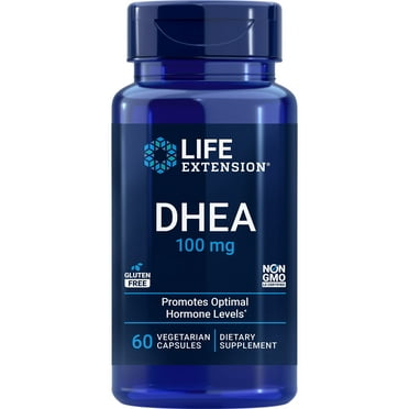 Life Extension DHEA 100 mg, Hormone balance supplement, memory, muscle mass and bone density support, healthy sex drive, gluten-free, non-GMO, vegetarian, 60 capsules