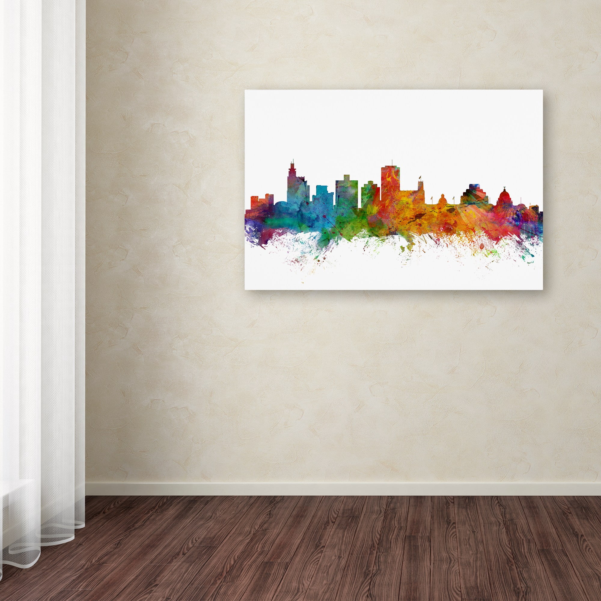 Trademark Fine Art "Jackson Mississippi Skyline" Canvas Art by Michael Tompsett