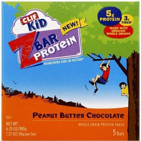 CLIF Kid ZBar Protéines Beurre d'arachide Bars Snack au chocolat, 6,35 oz, (Pack de 6)