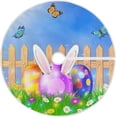 thumbnail image 1 of FMSHPON Easter Tree Skirt Colorful Eggs Bunny Xmas Christmas Tree Skirt Stand Mat for Holiday Party Decoration Indoor Outdoor 36 inches, 1 of 6