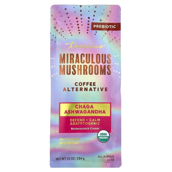 Teeccino Mushroom Herbal 'Coffee' Chaga Ashwagandha - Butterscotch Cream