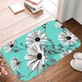 thumbnail image 6 of 1pc Black and White Daisy Flowers Absorbent Non-Slip Bathroom Thickened Flannel Rug Decor,Soft,Quick Drying,Suitable For Indoor/outdoor Use,Bathrooms,Bedrooms,Kitchens,Terrace,Laundry Rooms,16"x24", 6 of 9
