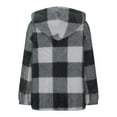 thumbnail image 5 of Patlollav Women's Fall Winter Coat Long-Sleeve Velvet Zipper Plaid Hooded Jacket, 5 of 6